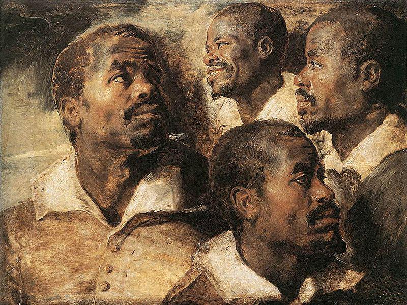 Peter Paul Rubens Four Studies of the Head of a Negro oil painting image